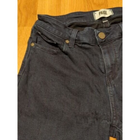 Paige Verdugo Ankle Jeans Denim Womens Size 29 Black Dark Blue Mid Rise - Picture 4 of 9